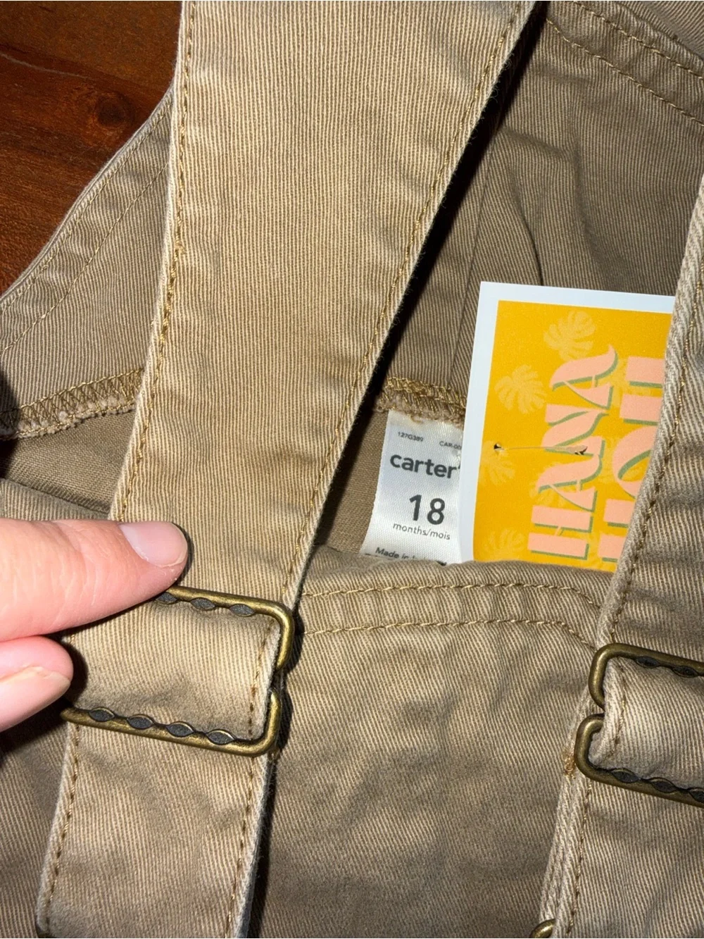 Carter's Tan Baby/Toddler Overalls with Adjustable Straps